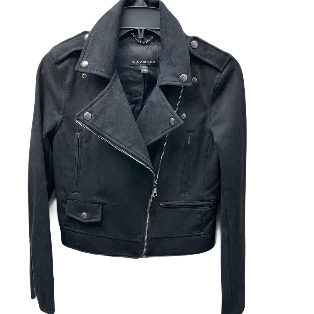 ❤️ BANANA REPUBLIC VEGAN SUEDE MOTO JACKET SIZE XS